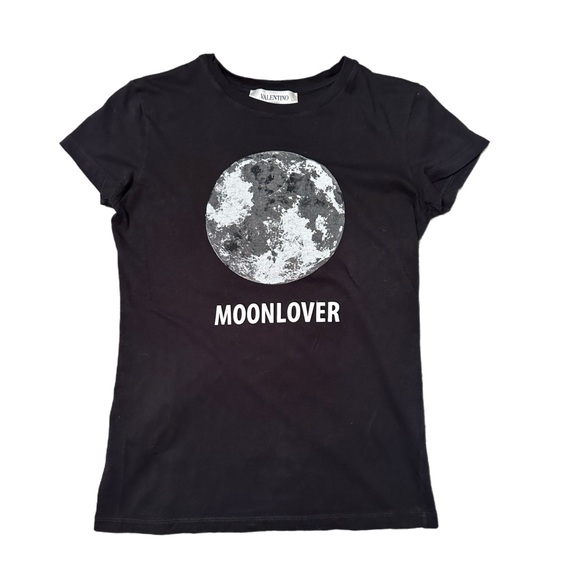 Valentino Tops - Valentino MoonLover Print Black T-shirt Women’s Size XS